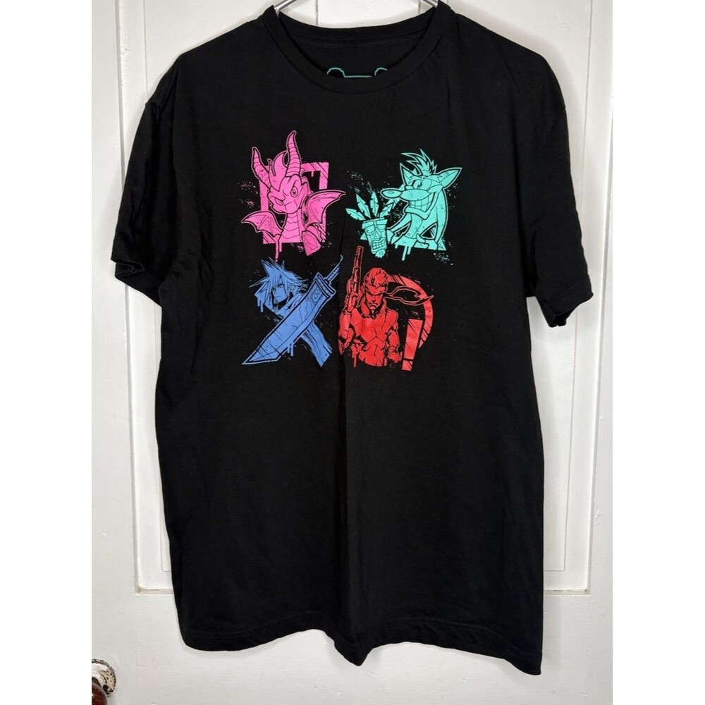 Playstation Geekfuel Exclusive Men's Large Black Button Masher Gamer Tee Spyro